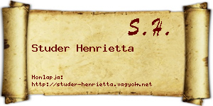Studer Henrietta névjegykártya
