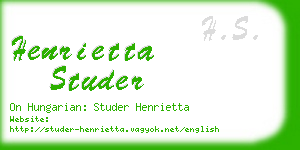 henrietta studer business card